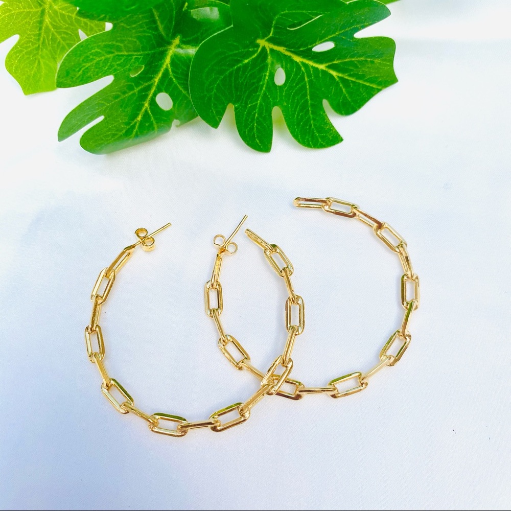 Paper Clip Link Hoops